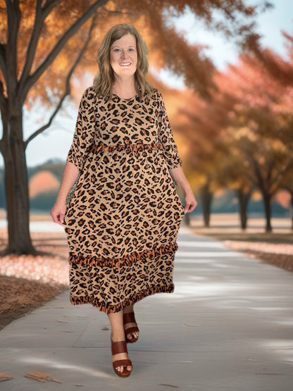 Tiered Ruffle Leopard Dress