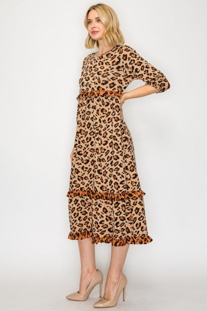 Tiered Ruffle Leopard Dress