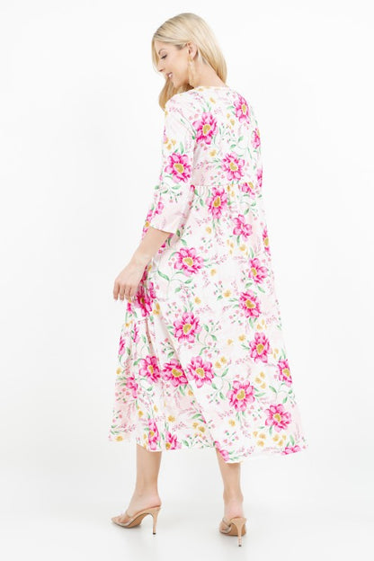 Breezy Pink Floral Dress-FINAL SALE