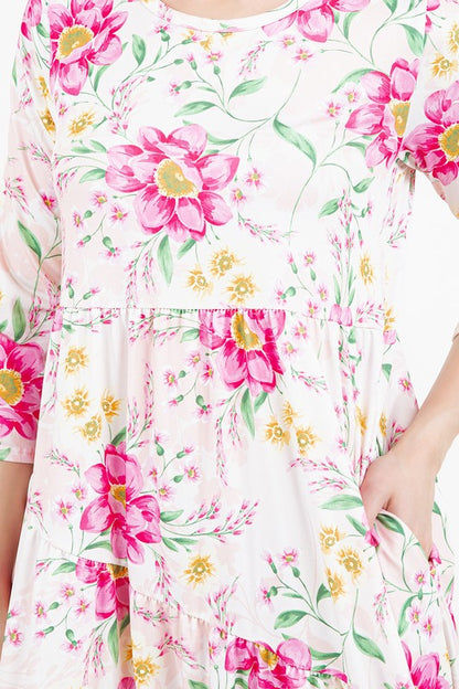 Breezy Pink Floral Dress-FINAL SALE