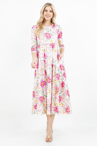 Breezy Pink Floral Dress-FINAL SALE