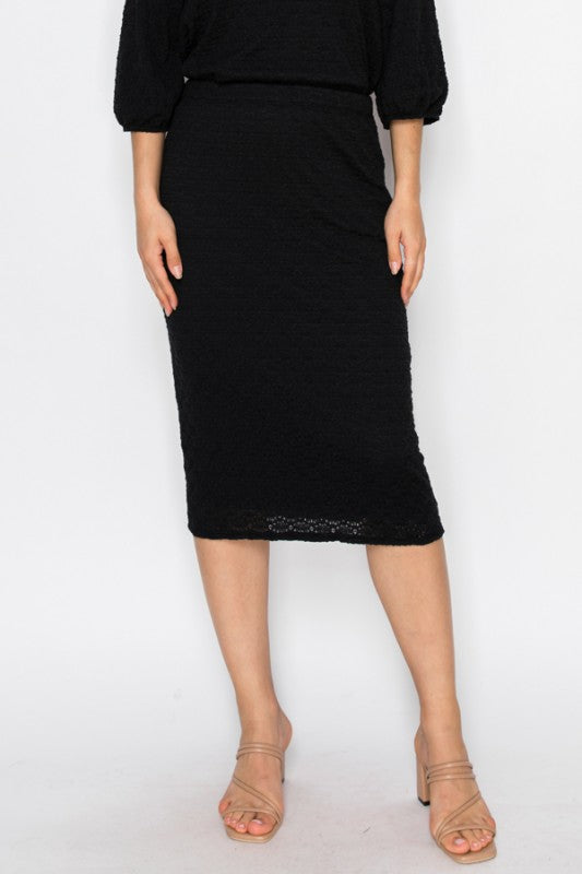 Textured Lace Skirt-3 Colors