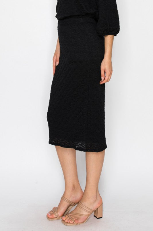 Textured Lace Skirt-3 Colors