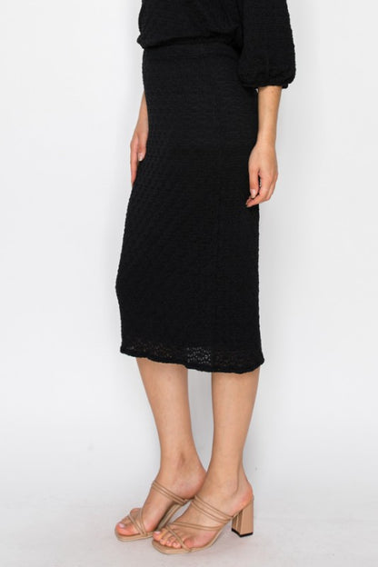 Textured Lace Skirt-3 Colors