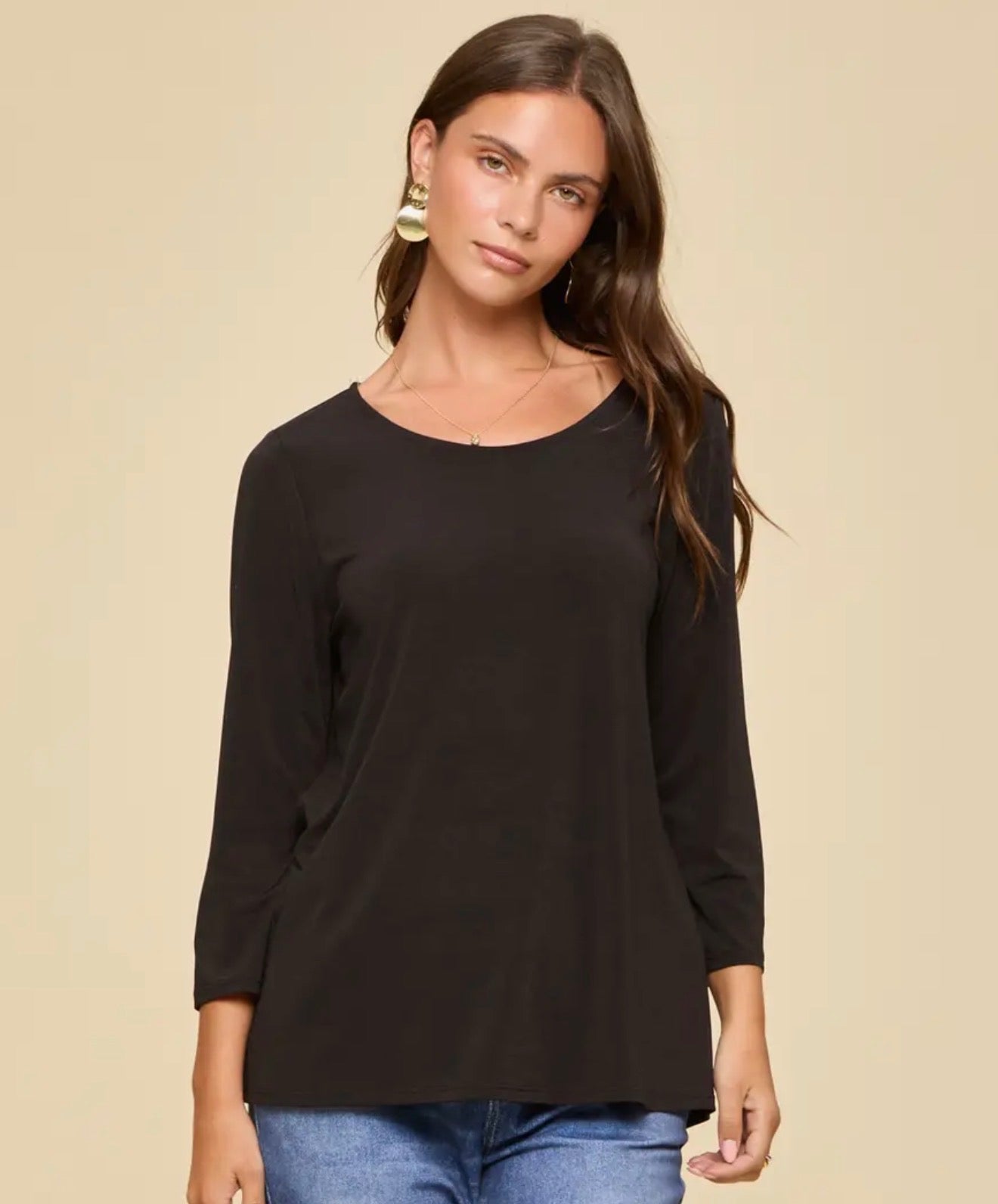 Sally 3/4 Sleeve Basic Top