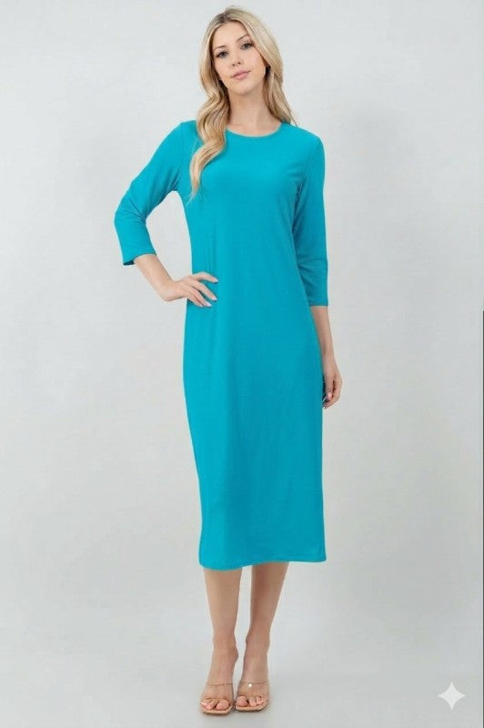 Layering Dress-3/4 Sleeve-9 Colors