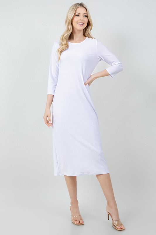 Layering Dress-3/4 Sleeve-9 Colors