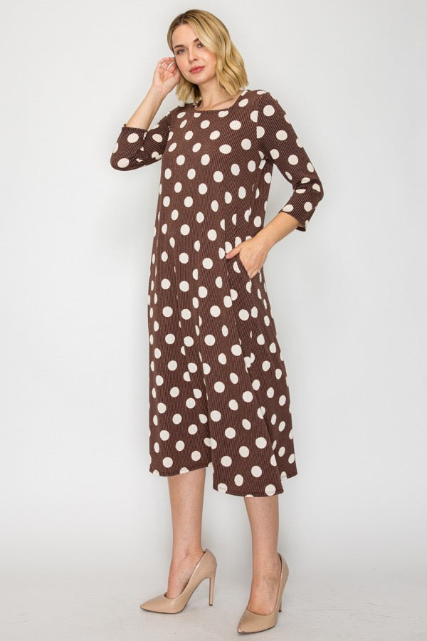 Brown Polka Dot Dress