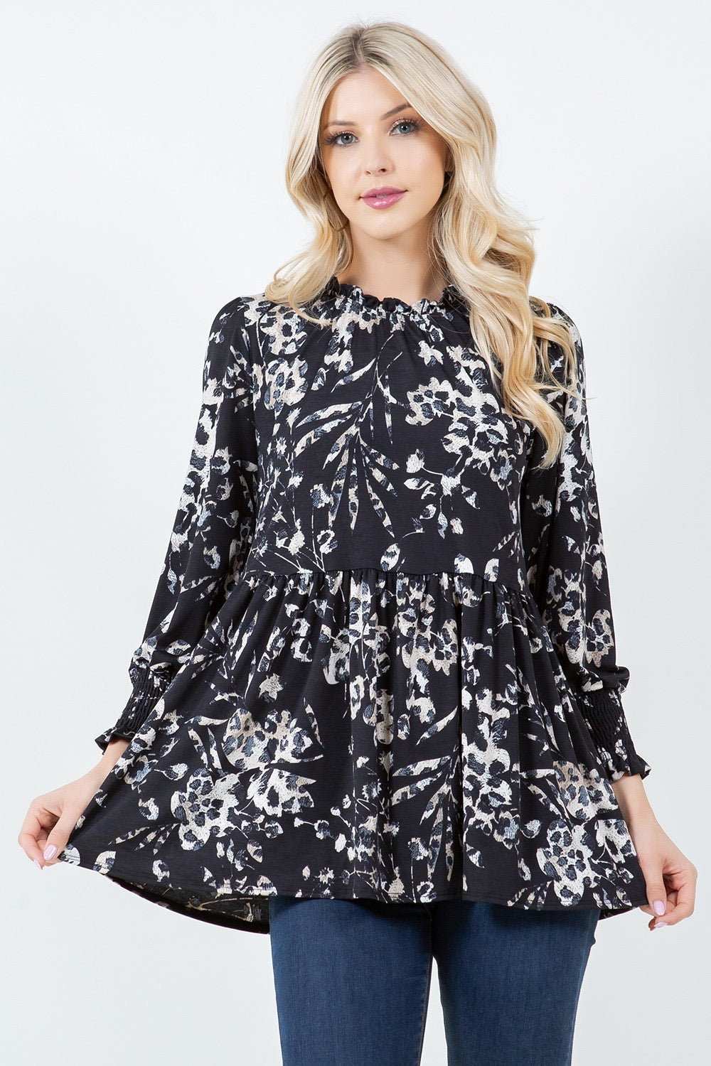Black Spotted Leopard Top