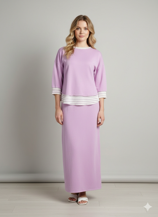 French Terry 3/4 Sleeve Top-Final Sale No Returns or Exchanges