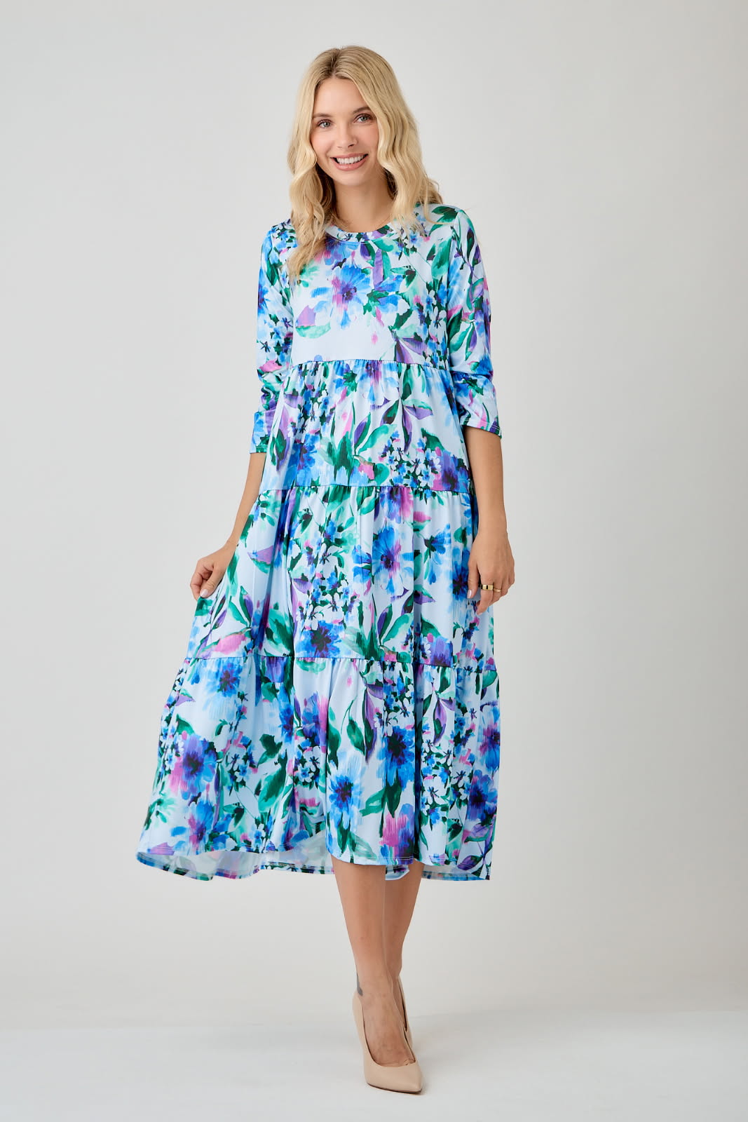 Breezy Blue Floral Dress-FINAL SALE