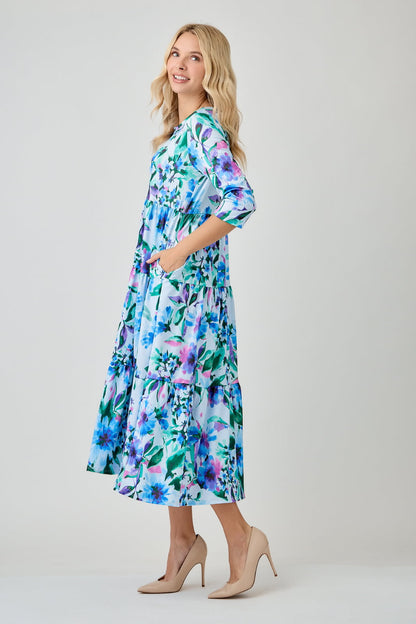 Breezy Blue Floral Dress-FINAL SALE